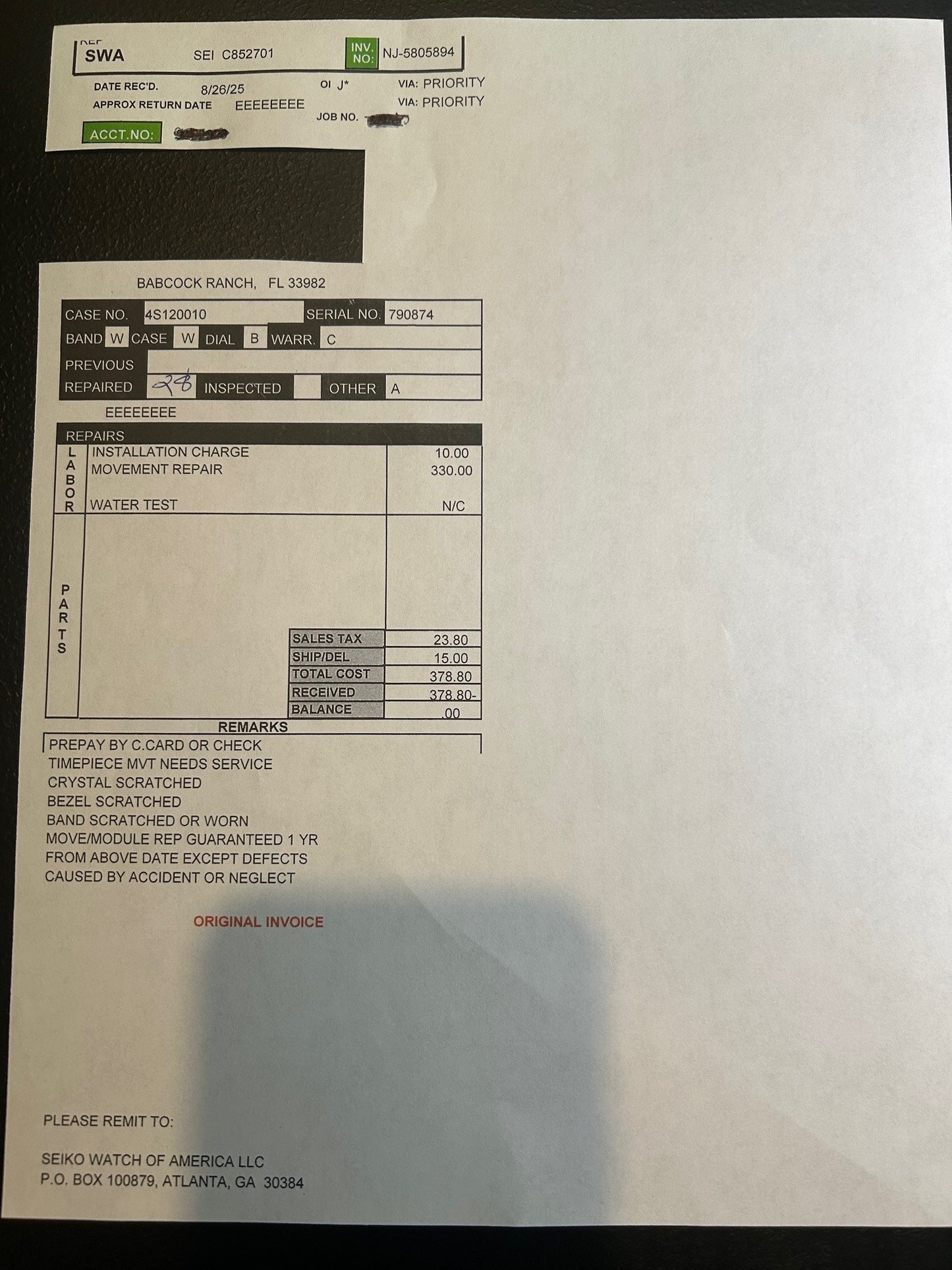 Seiko Mecha Sus Stainless Steel GMT Date Watch (Factory Serviced 09/2025)