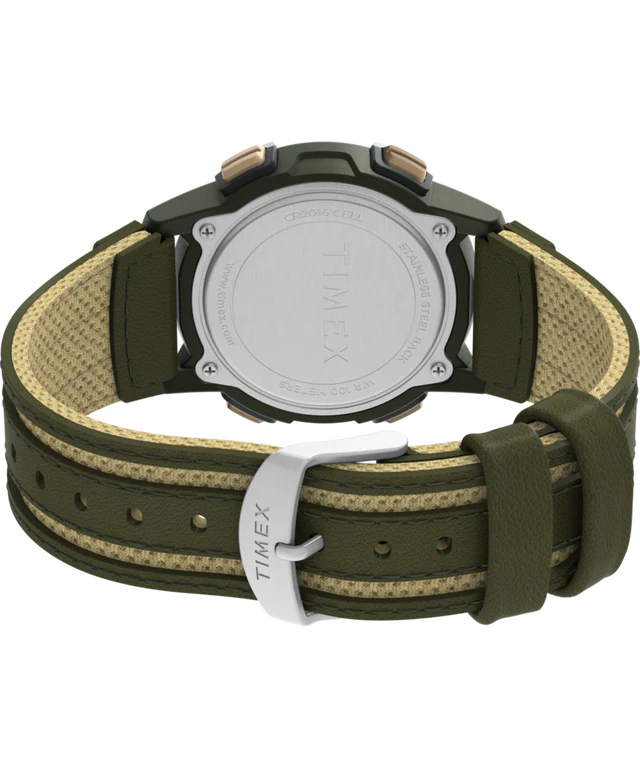 Timex Expedition CAT5 40mm Leather and Fabric Strap Watch 41 mm Green/Green