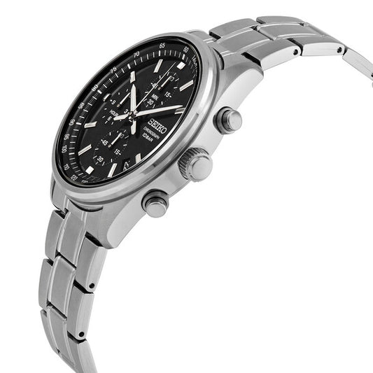 Seiko Chronograph Quartz Black Dial Men's Watch
