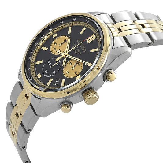 Seiko Chronograph Quartz Black Dial Men's Watch