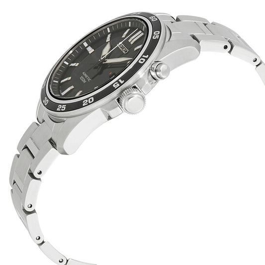 Seiko Kinetic Black Dial Stainless Steel Men's Watch