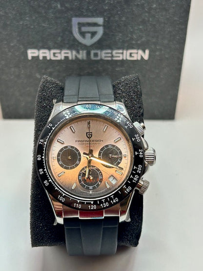 Pagani Design, Mans 42mm, PD1664, VK63 meca-quartz, sapphire, 100m water resistance, Mens Daytona Style