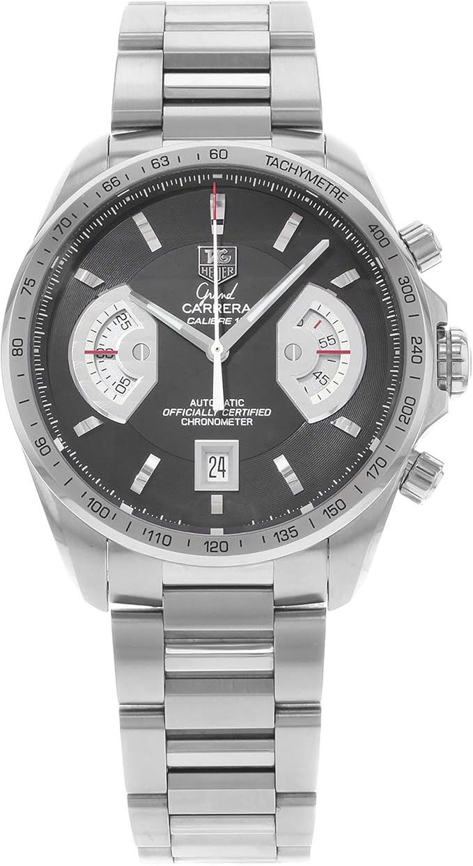 TAG Heuer Grand Carrera Black 43mm Steel Automatic Watch - Fully Serviced, New Crystal 10-2025
