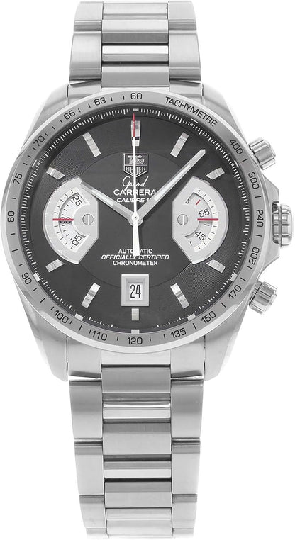 TAG Heuer Grand Carrera Black 43mm Steel Automatic Watch - Fully Serviced, New Crystal 10-2025