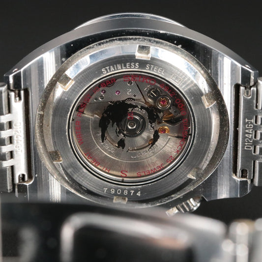 Seiko Mecha Sus Stainless Steel GMT Date Watch