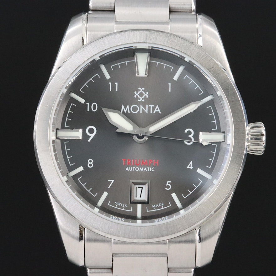 Monta Triumph Grey Dial 39mm Steel Automatic Watch