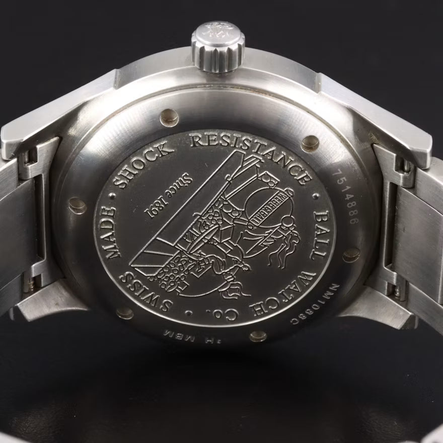 Ball Fireman Date Black Steel 40mm Automatic Watch NM1088C w/ Box