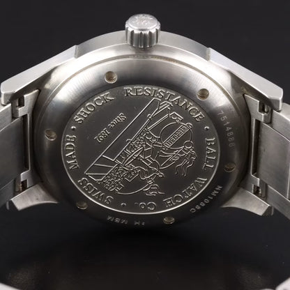 Ball Fireman Date Black Steel 40mm Automatic Watch NM1088C w/ Box