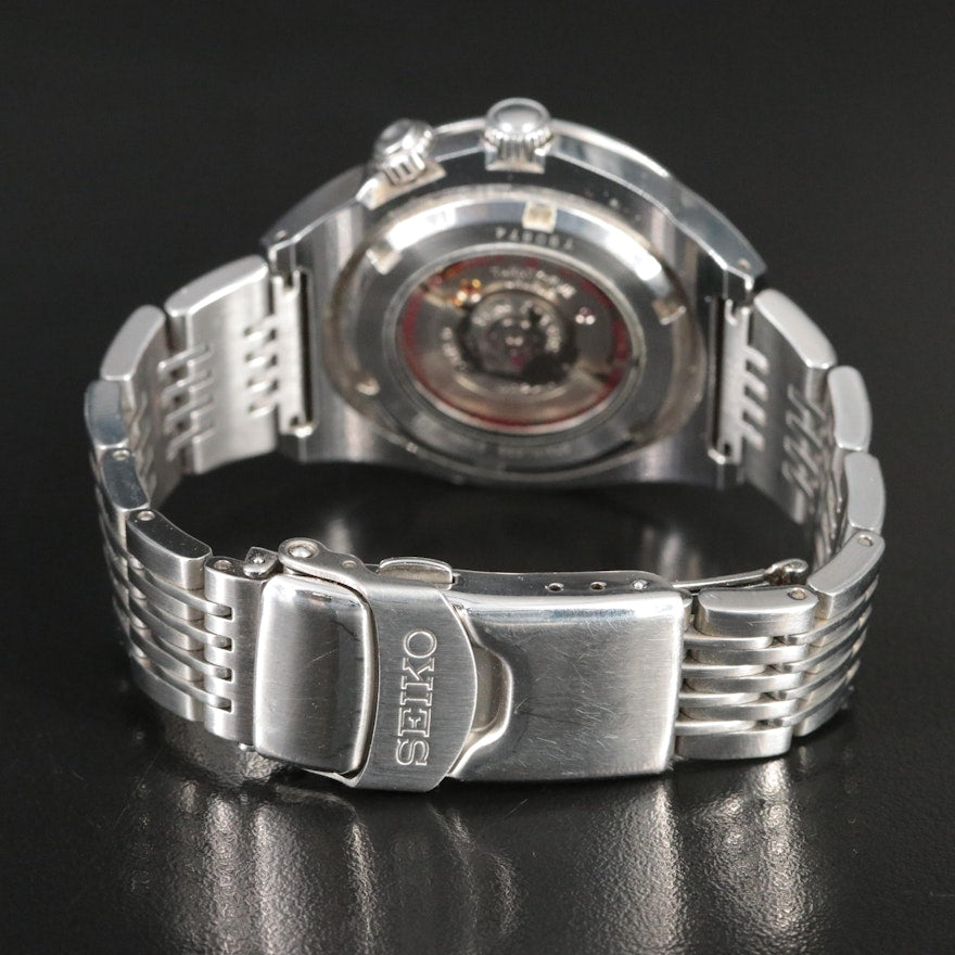 Seiko Mecha Sus Stainless Steel GMT Date Watch (Factory Serviced 09/2025)