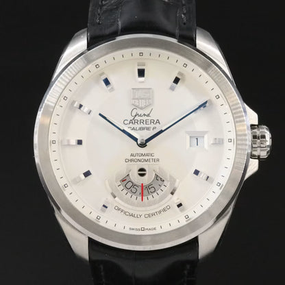 TAG Heuer Grand Carrera Calibre 6 40mm White Steel Automatic Watch #WAV511B
