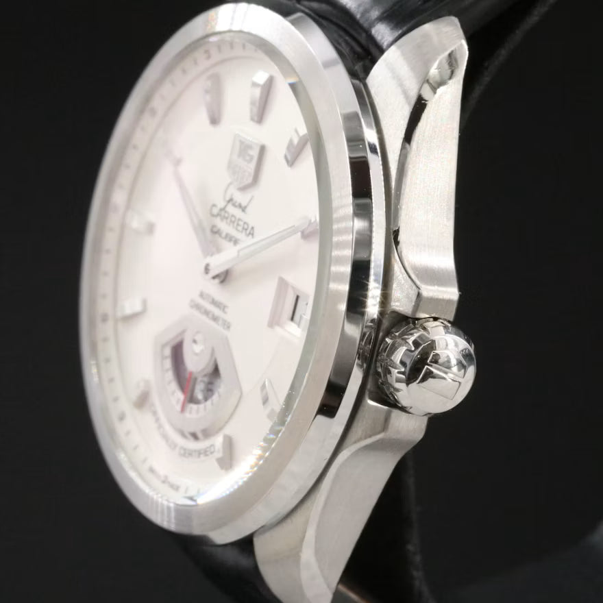 TAG Heuer Grand Carrera Calibre 6 40mm White Steel Automatic Watch #WAV511B