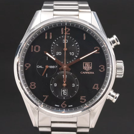 TAG Heuer Carrera Chronograph 43mm St. Steel Automatic Date Watch CAR2014-2 w Box/Papers 2016