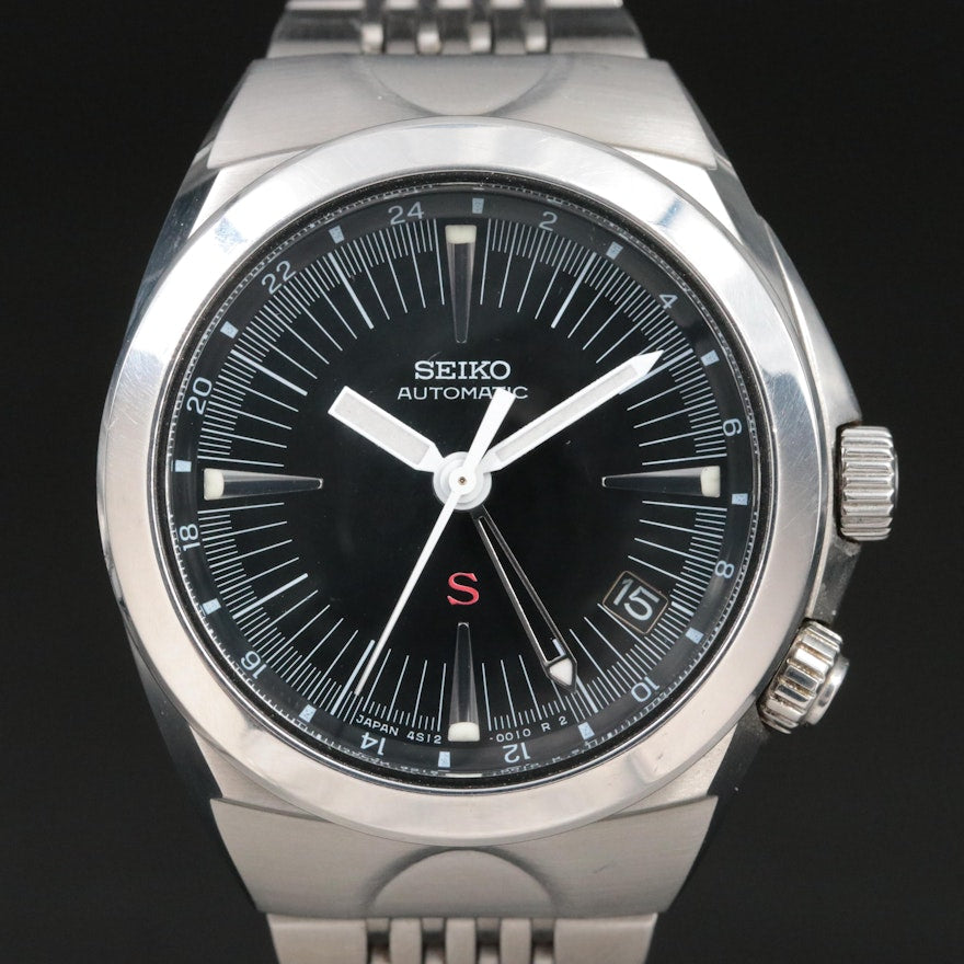 Seiko Mecha Sus Stainless Steel GMT Date Watch (Factory Serviced 09/2025)