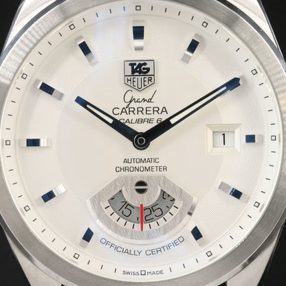 TAG Heuer Grand Carrera Calibre 6 40mm White Steel Automatic Watch #WAV511B