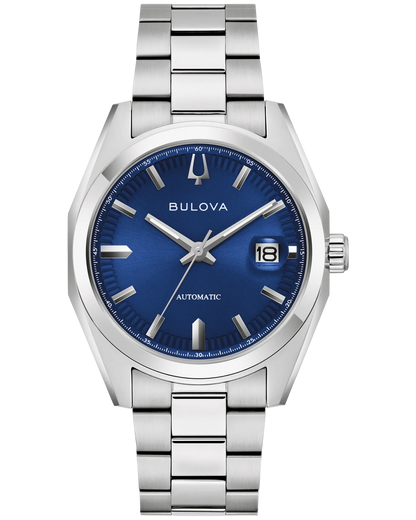 Bulova Men's Surveyor 38mm Blue Dial Sunburst Automatic 96B436