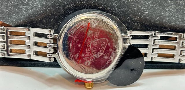 American Exchange - Ladies 29.5mm 2 Tone, Quartz, Fashion Watch, Genuine Diamond 1/10ctw