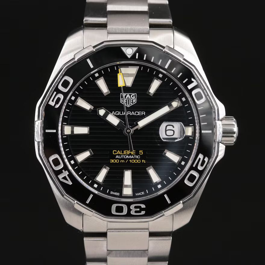 TAG Heuer Aquaracer WAY201A.BA0927 Watch Calibre 5 300M 43mm Steel/Ceramic Bezel