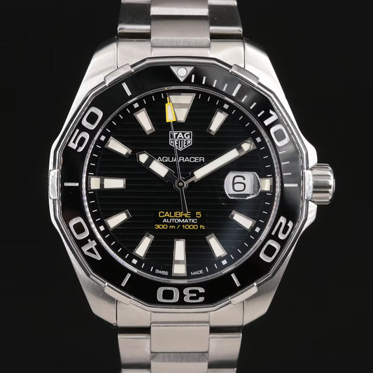 TAG Heuer Aquaracer WAY201A.BA0927 Watch Calibre 5 300M 43mm Steel/Ceramic Bezel
