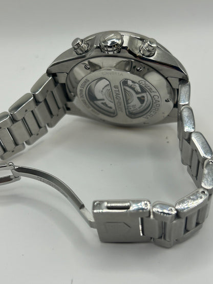 TAG Heuer Grand Carrera Black 43mm Steel Automatic Watch - Fully Serviced, New Crystal 10-2025