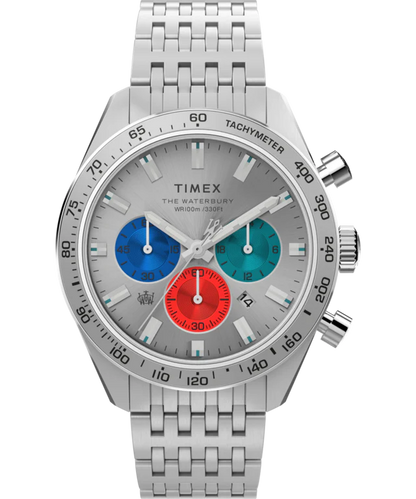 Timex Waterbury Quartz Chronograph 41mm Stainless Steel Bracelet Watch TW2V42400VQ