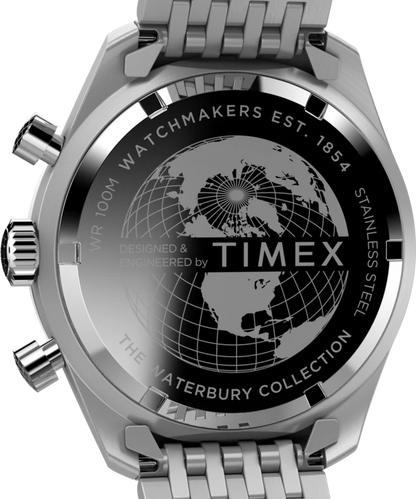 Timex Waterbury Quartz Chronograph 41mm Stainless Steel Bracelet Watch TW2V42400VQ