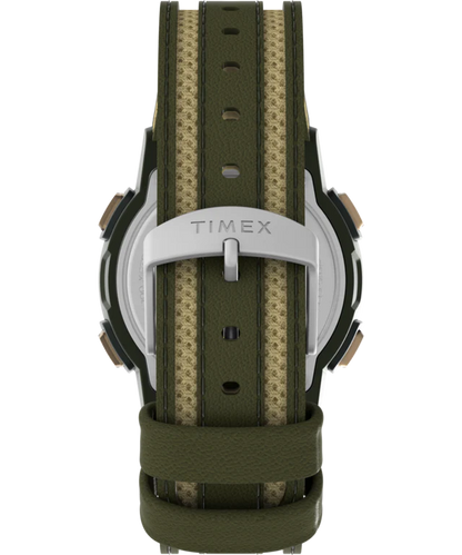 Timex Expedition CAT5 40mm Leather and Fabric Strap Watch 41 mm Green/Green