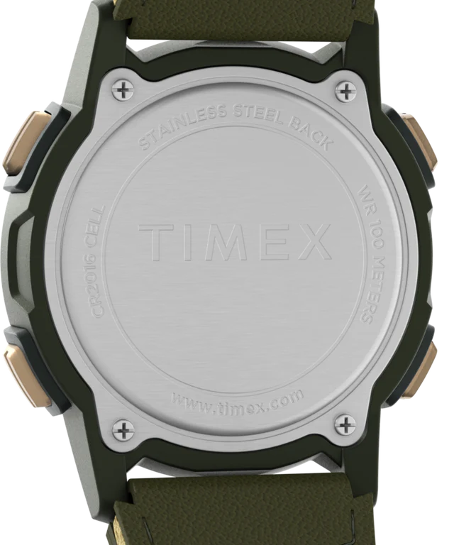 Timex Expedition CAT5 40mm Leather and Fabric Strap Watch 41 mm Green/Green