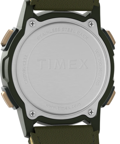 Timex Expedition CAT5 40mm Leather and Fabric Strap Watch 41 mm Green/Green