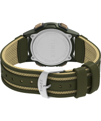 Timex Expedition CAT5 40mm Leather and Fabric Strap Watch 41 mm Green/Green