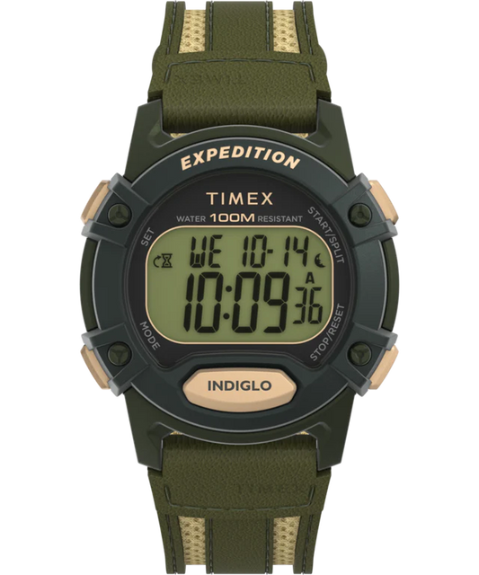 Timex Expedition CAT5 40mm Leather and Fabric Strap Watch 41 mm Green/Green