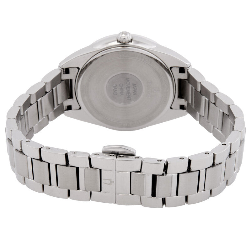 Bulova Quartz Crystal Blue Dial 32.5mm Ladies Watch 96R243