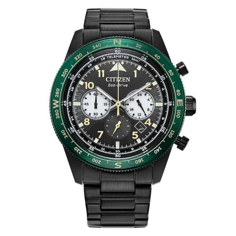 Citizen Eco-Drive Weekender Sport Chronograph Black Dial Men's Watch 42mm CA4555-81E
