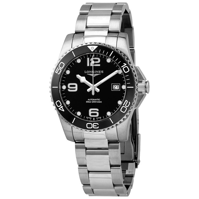 Longines HydroConquest 41mm Automatic Black Dial Men's Watch L37814566 - Black Dial Ceramic Insert