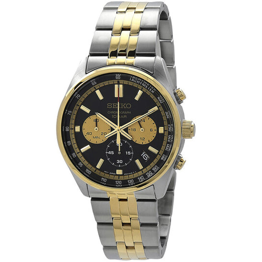 Seiko Chronograph Quartz Black Dial Men's Watch