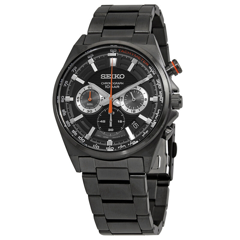 Seiko Essentials Chronograph Quartz Black Dial Men's Watch 41mm SSB399P1