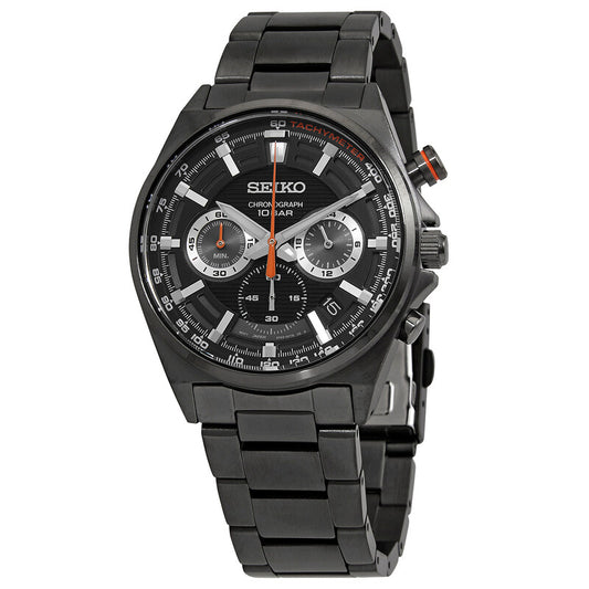 Seiko Essentials Chronograph Quartz Black Dial Men's Watch 41mm SSB399P1