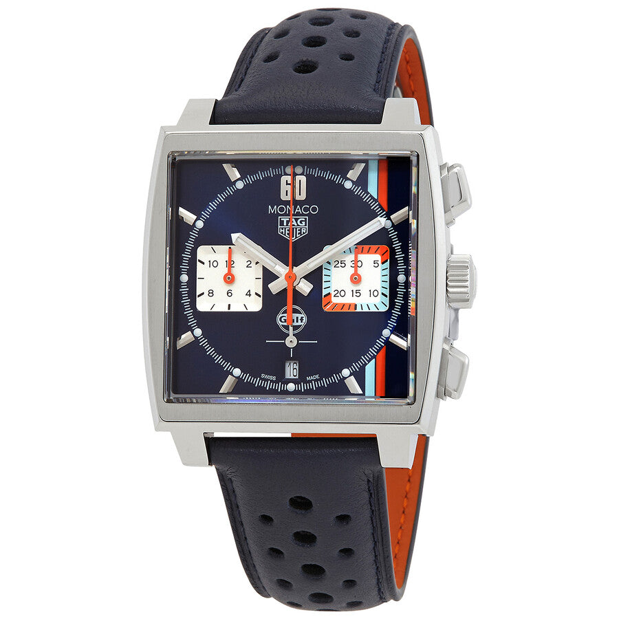 Monaco X Gulf Chronograph Automatic Blue Dial Men's Watch 39mm Square