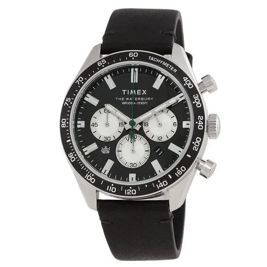 Timex WATERBURY Quartz Chrono 41mm SST Case/Black Dial TW2V42500VQ